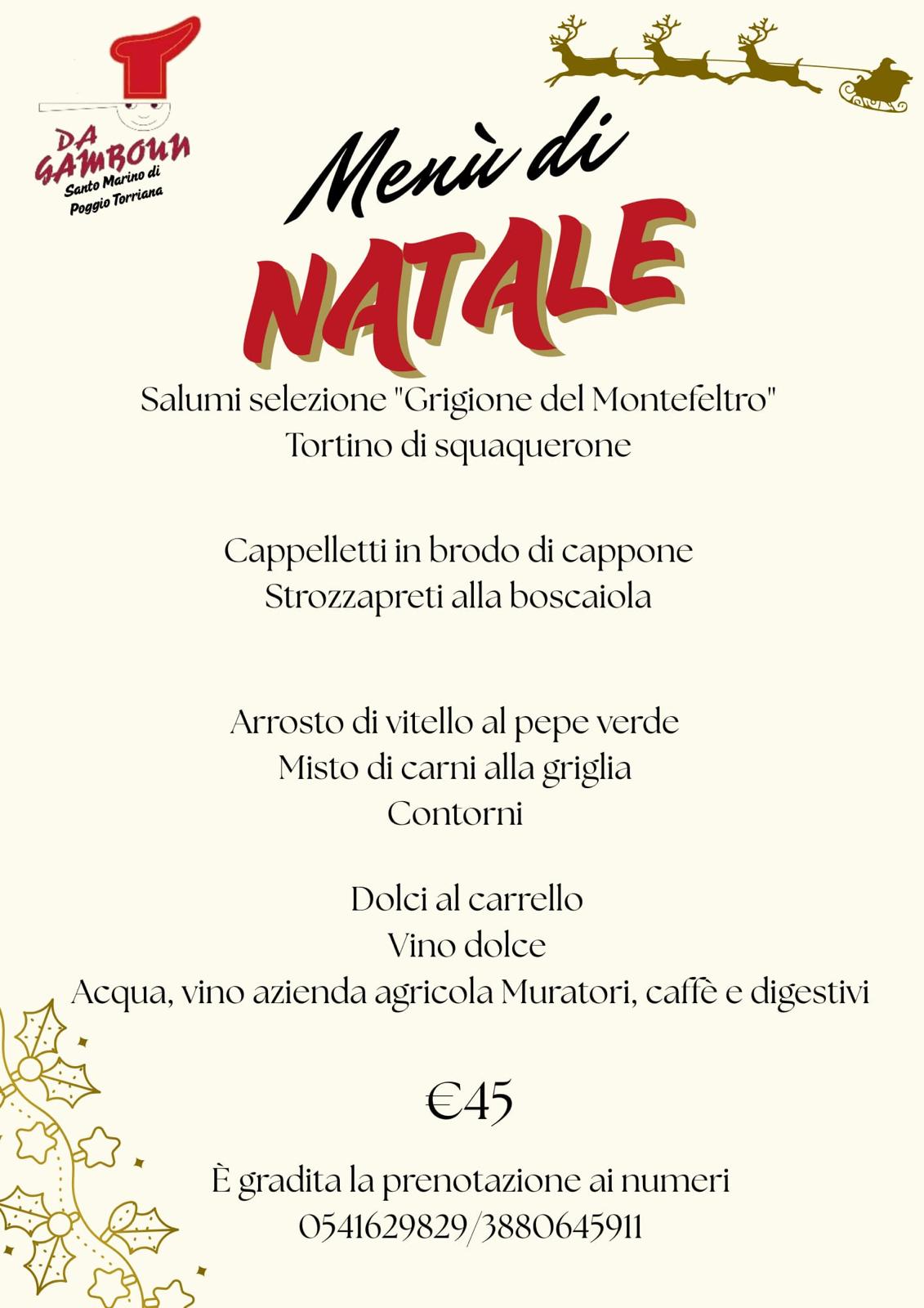 Menu di Natale 2025